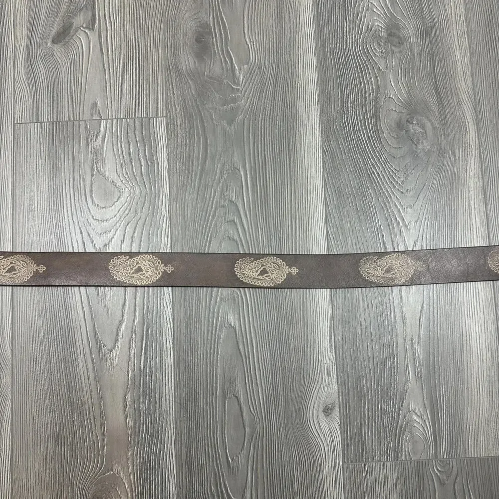 Gap Brown Leather Belt with Paisley Details and Gold‎ Buckle